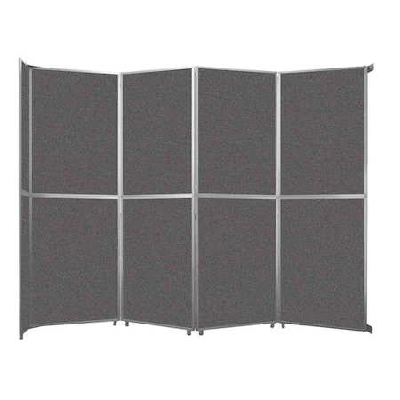 Versare Operable Wall Folding Room Divider 15'7" x 12'3" Charcoal Gray Fabric 1070407-2